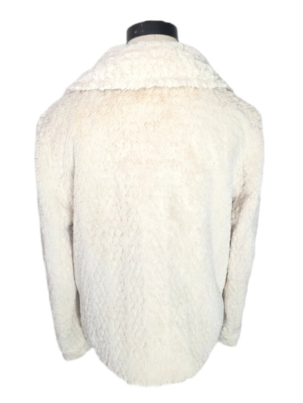 Erin London Jacket Faux Fur Button Front Off-White Size L - Picture 12 of 13